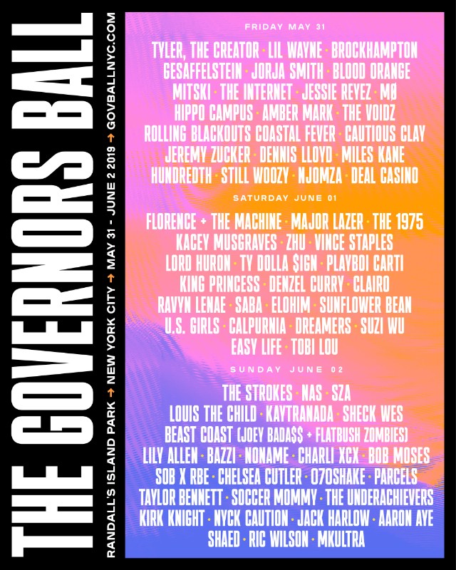 2019 Governors Ball Lineup Announced