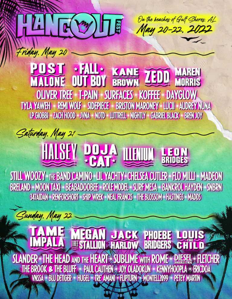 Hangout Fest announces 2022 lineup with Post Malone, Halsey, and Tame Impala