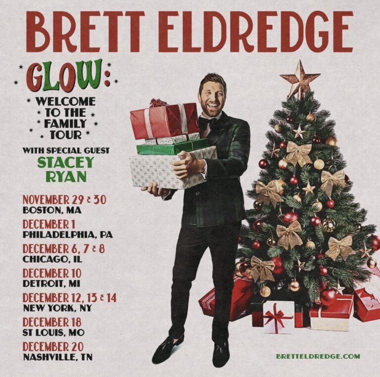 Brett Eldredge is getting into the Holiday spirit with the announcement of ‘Glow: Welcome to The Family Tour’
