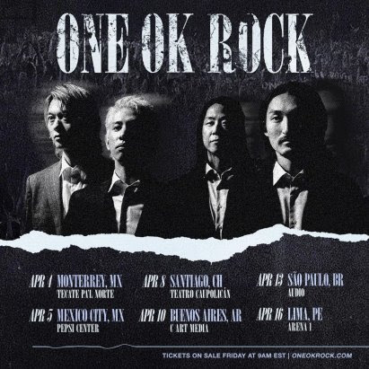 ONE OK ROCK to tour Latin America in April 2025