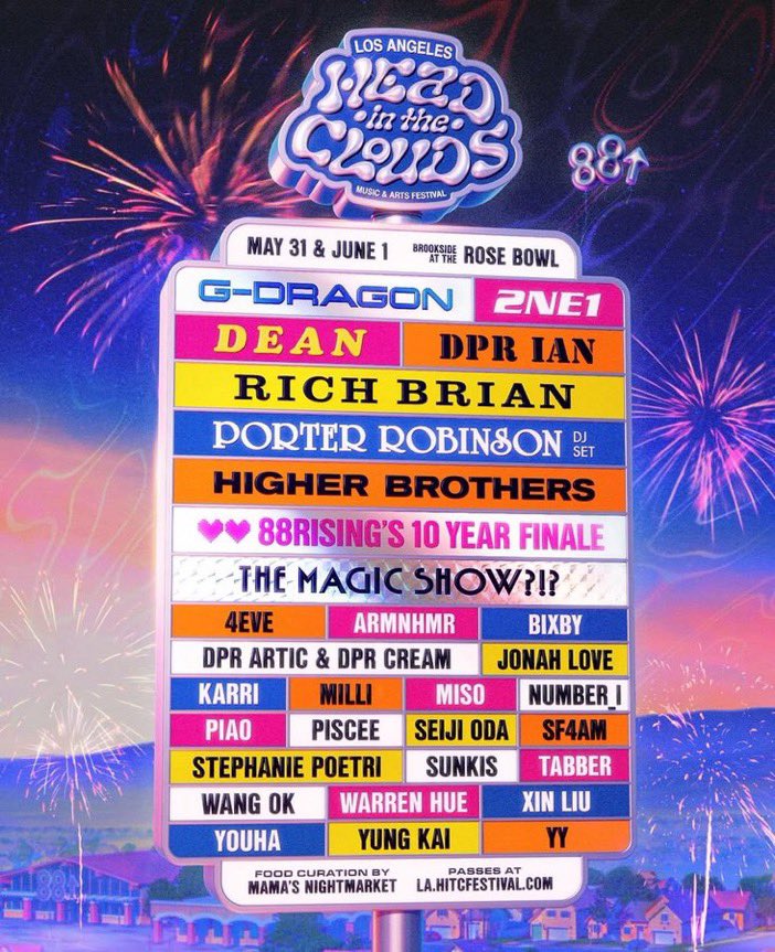 Head In The Clouds Festival lineup features G-Dragon, 2NE1 + more