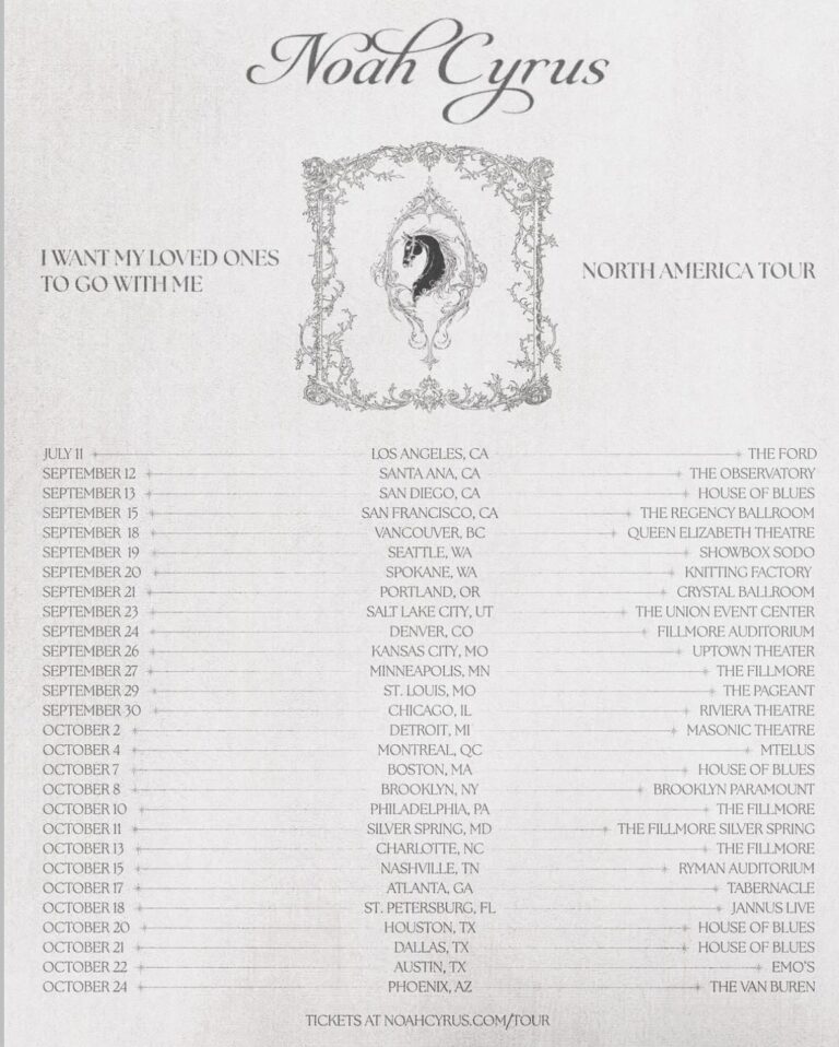 Noah Cyrus announces upcoming album ‘I WANT MY LOVED ONES TO GO WITH ME’  and North American Tour