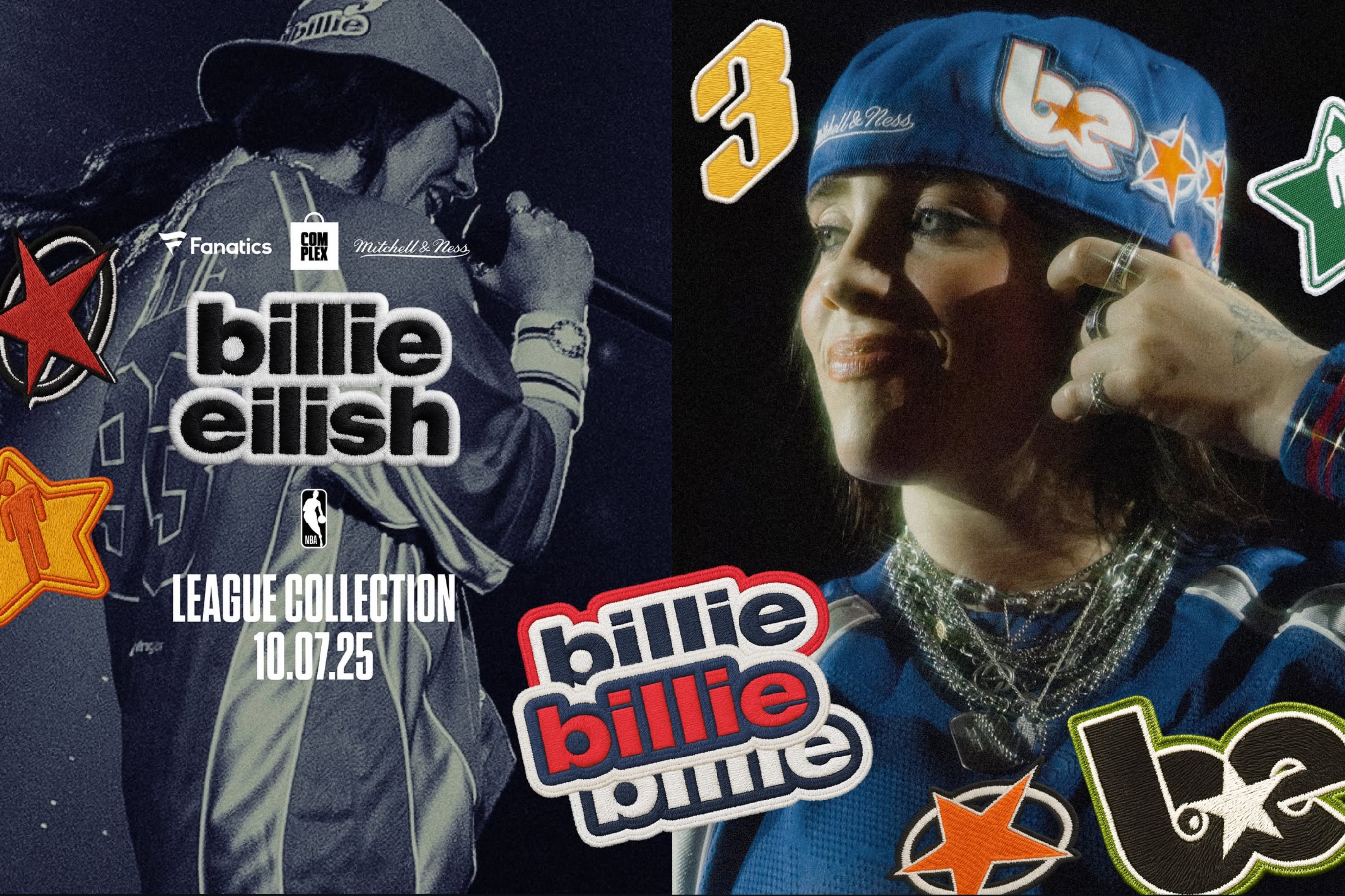 Billie Eilish collabs with Mitchell + Ness for their NBA League