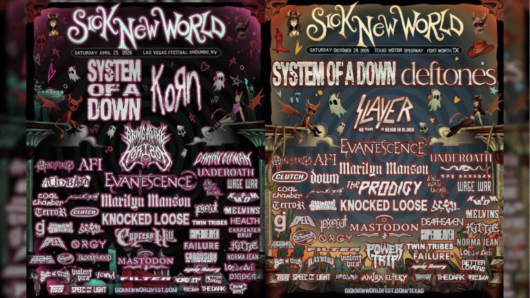 Sick New World announces 2026 Las Vegas & Fort Worth lineups: SOAD, Korn, Deftones, Slayer and more