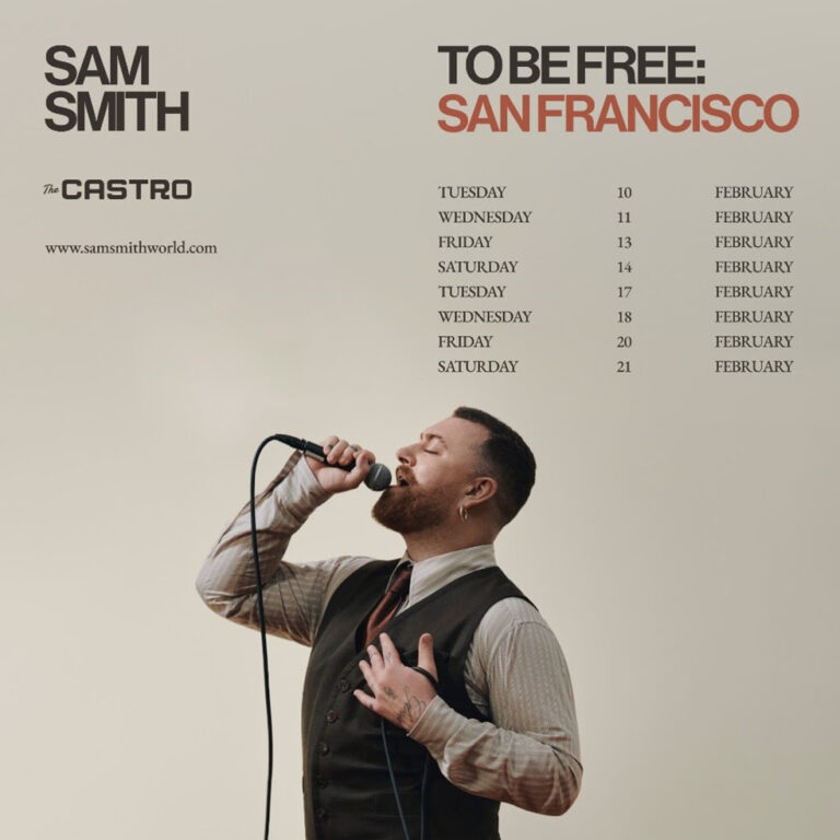 Sam Smith announces To Be Free: San Francisco Residency