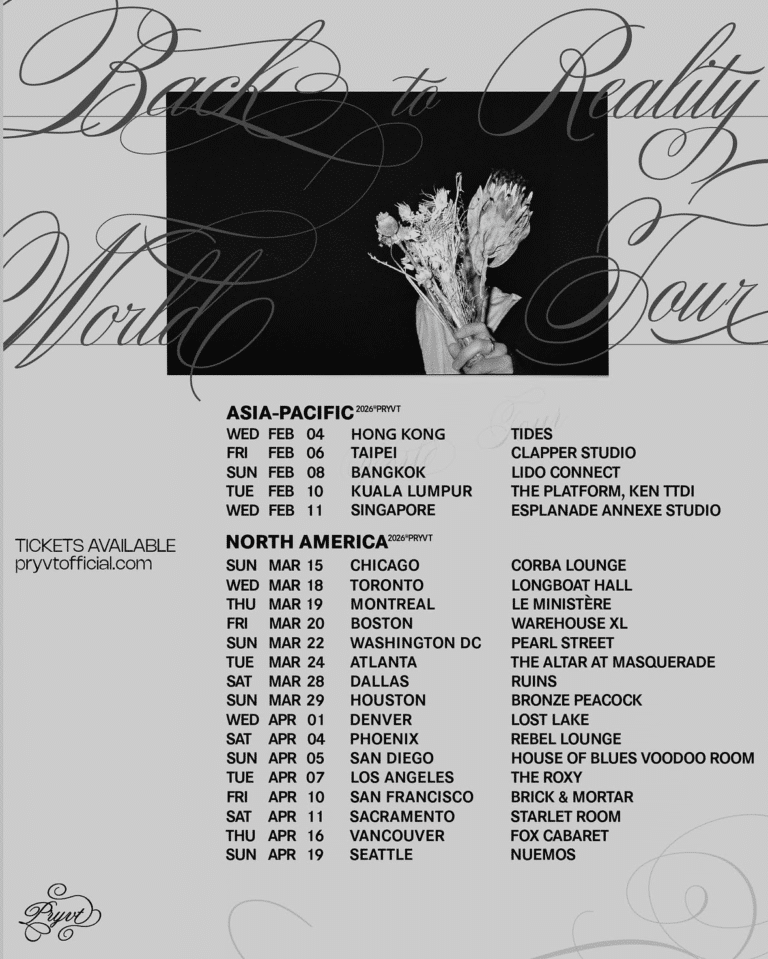 PRYVT announces Back To Reality world tour with album release