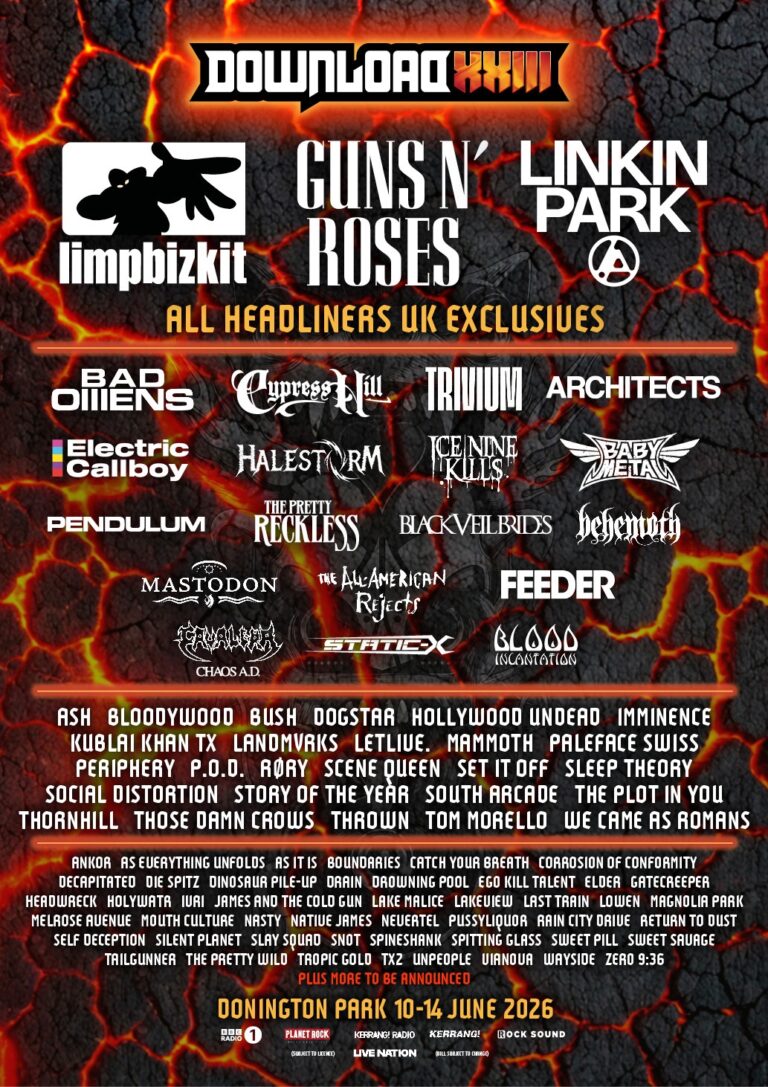 Download Festival announces epic 2026 lineup: Limp Bizkit, Guns N’ Roses, Linkin Park, and more