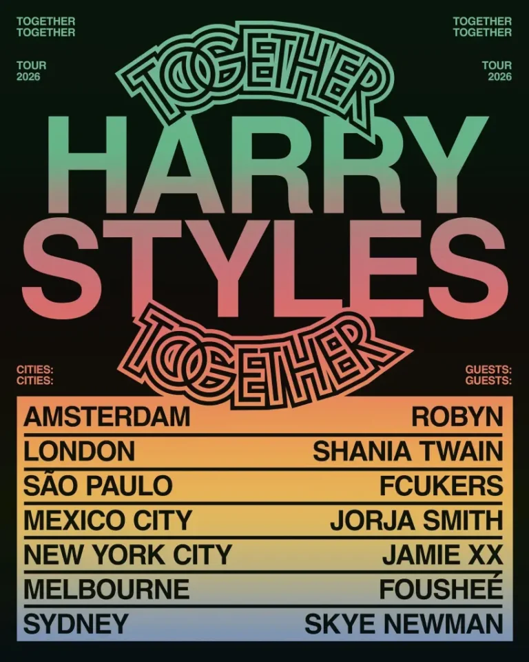 Harry Styles unveils 2026 Together, Together Tour with 7 residencies