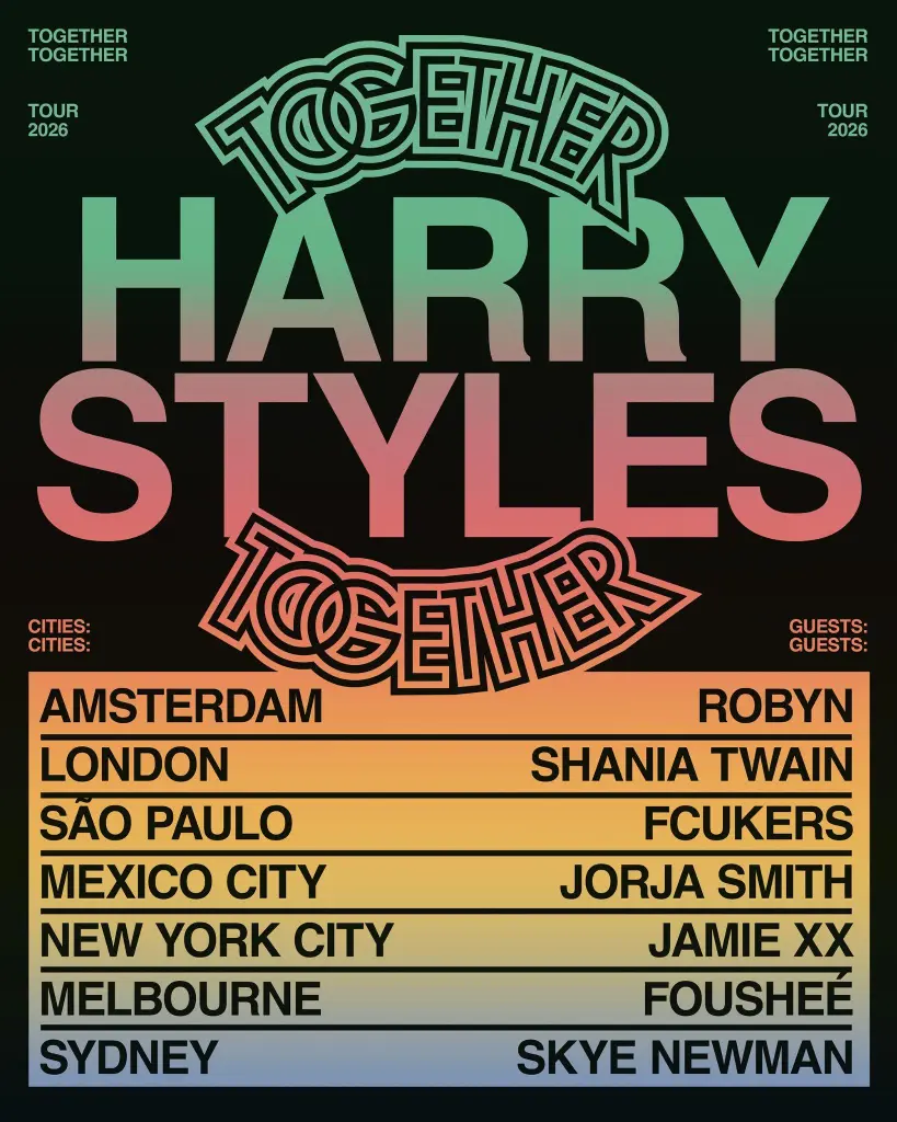 Harry Styles unveils 2026 Together, Together Tour with 7 residencies