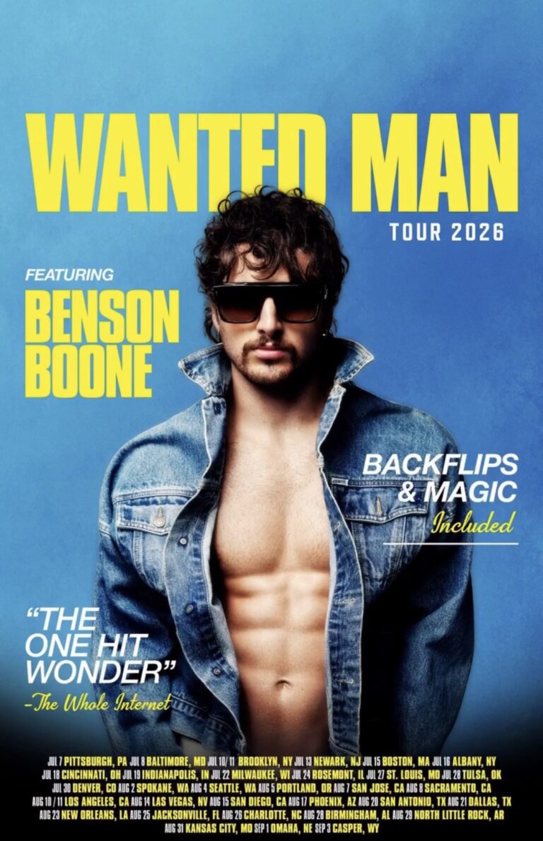 Benson Boone unveils Summer 2026 Wanted Man Tour