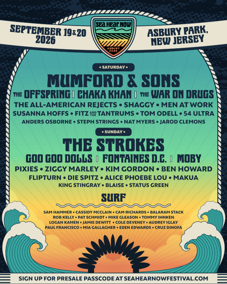 Sea.Hear.Now announces their 2026 Lineup, featuring Mumford & Sons, The Strokes, Fontaines D.C. and more