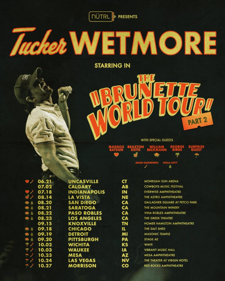 Tucker Wetmore extends “The Brunette World Tour”