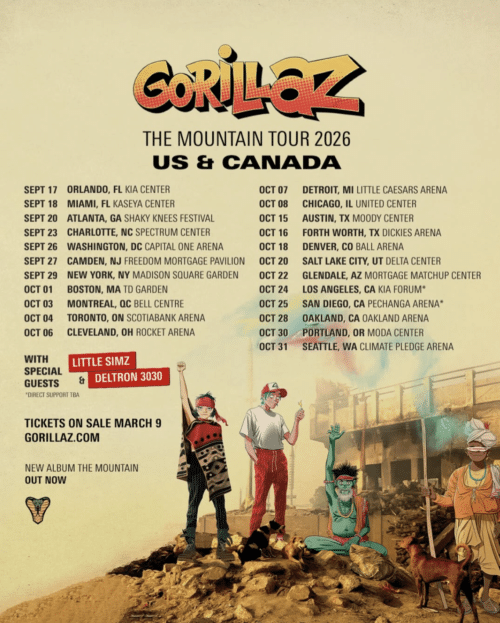 Gorillaz announce U.S. and Canadian leg of The Mountain Tour 1