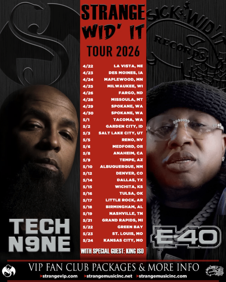 Tech N9ne and E-40 Announce 2026 Co-Headlining Strange Wid’ It Tour
