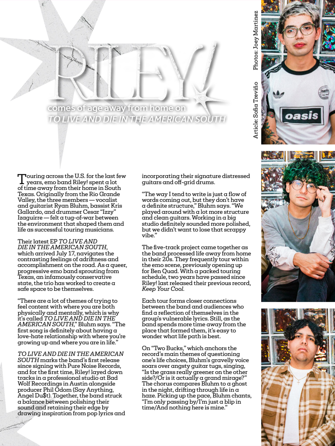 RILEY! interview spread